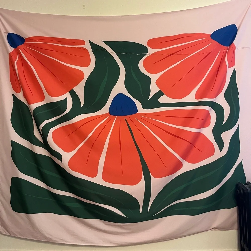 Society 6 Carmine Lily Floral Wall Tapestry